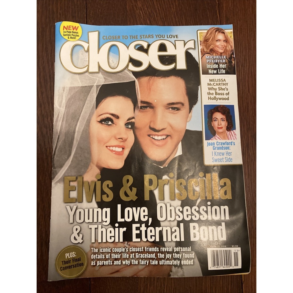 Closer Magazine April 11, 2016 Elvis & Priscilla Young‎ Love Michelle Pfeifer MM